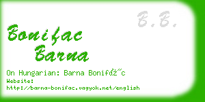 bonifac barna business card